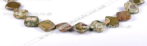 CRH05 15*15mm rhombic natural rhyolite gemstone beads Wholesale