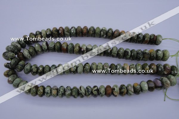 CRH119 15.5 inches 7*14mm faceted rondelle rhyolite gemstone beads