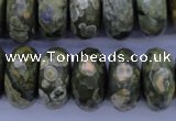 CRH120 15.5 inches 10*20mm faceted rondelle rhyolite gemstone beads