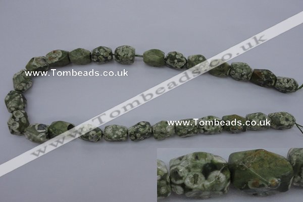 CRH131 15.5 inches 10*15mm faceted nuggets rhyolite gemstone beads