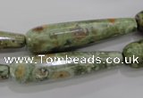 CRH134 15.5 inches 10*40mm faceted teardrop rhyolite gemstone beads