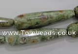 CRH134 15.5 inches 10*40mm faceted teardrop rhyolite gemstone beads