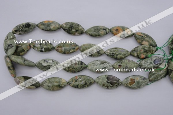 CRH140 15.5 inches 15*30mm marquise rhyolite gemstone beads