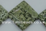 CRH146 15.5 inches 30*30mm diamond rhyolite gemstone beads