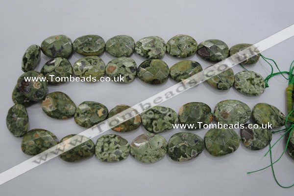 CRH150 15.5 inches 20*25mm faceted freeform rhyolite gemstone beads