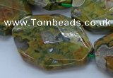 CRH153 15.5 inches 28*40mm - 30*45mm faceted freeform rhyolite beads