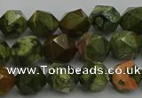 CRH162 15.5 inches 8mm faceted nuggets rhyolite gemstone beads