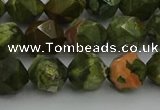 CRH163 15.5 inches 10mm faceted nuggets rhyolite gemstone beads