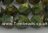 CRH164 15.5 inches 12mm faceted nuggets rhyolite gemstone beads