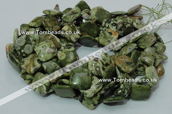 CRH22 15.5 inches 20*20mm rhombic rhyolite beads wholesale