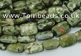 CRH23 15.5 inches 8*12mm rectangle rhyolite beads wholesale