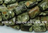 CRH24 15.5 inches 10*14mm rectangle rhyolite beads wholesale