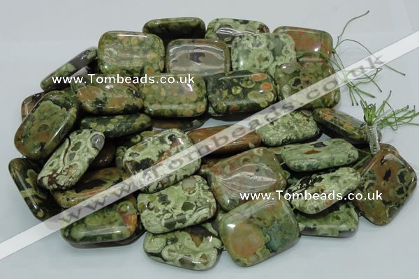 CRH29 15.5 inches 30*40mm rectangle rhyolite beads wholesale