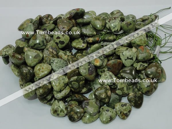 CRH33 15.5 inches 20*20mm triangle rhyolite beads wholesale