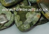 CRH34 15.5 inches 30*30mm triangle rhyolite beads wholesale