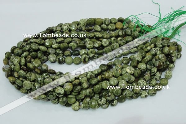 CRH35 15.5 inches 10mm flat round rhyolite beads wholesale