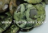 CRH39 15.5 inches 20mm flat round rhyolite beads wholesale