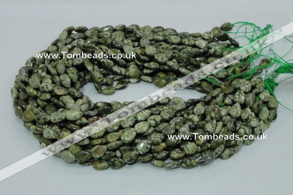 CRH47 15.5 inches 8*12mm flat teardrop rhyolite beads wholesale