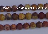 CRH510 15.5 inches 4mm round matte rhyolite gemstone beads