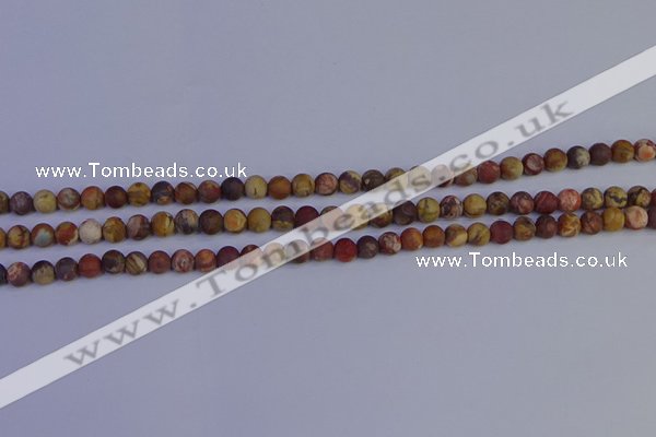 CRH510 15.5 inches 4mm round matte rhyolite gemstone beads