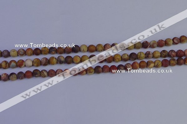 CRH511 15.5 inches 6mm round matte rhyolite gemstone beads