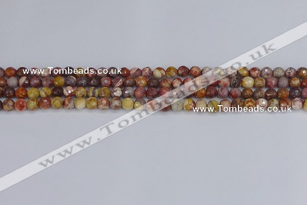 CRH518 15.5 inches 4mm faceted round rhyolite gemstone beads