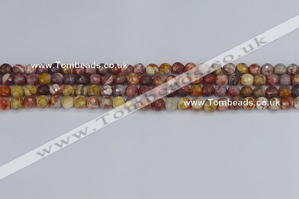 CRH519 15.5 inches 6mm faceted round rhyolite gemstone beads