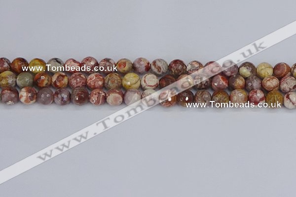 CRH520 15.5 inches 8mm faceted round rhyolite gemstone beads