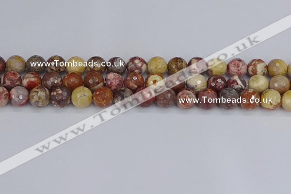 CRH521 15.5 inches 10mm faceted round rhyolite gemstone beads