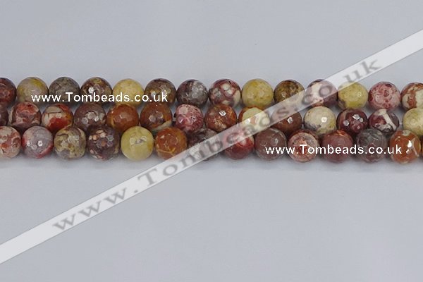 CRH522 15.5 inches 12mm faceted round rhyolite gemstone beads