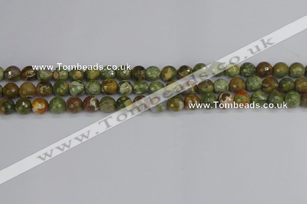 CRH527 15.5 inches 6mm faceted round rhyolite beads wholesale