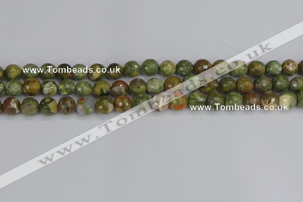 CRH528 15.5 inches 8mm faceted round rhyolite beads wholesale