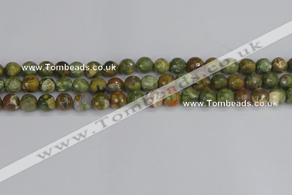 CRH528 15.5 inches 8mm faceted round rhyolite beads wholesale