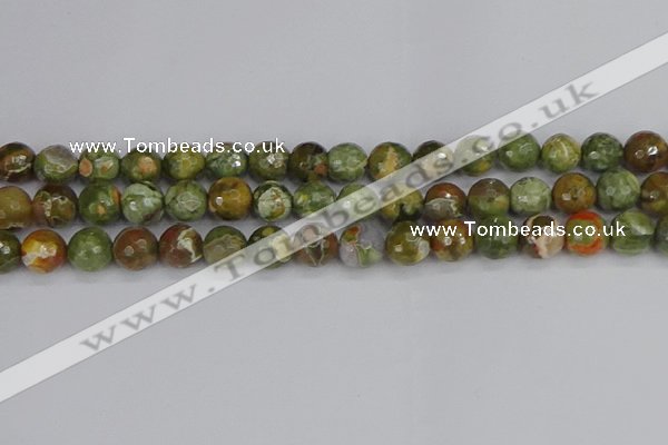 CRH529 15.5 inches 10mm faceted round rhyolite beads wholesale