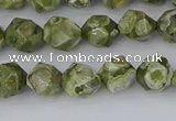 CRH535 15.5 inches 6mm faceted nuggets rhyolite gemstone beads