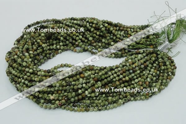 CRH54 15.5 inches 4mm faceted round rhyolite beads wholesale
