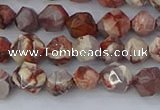 CRH547 15.5 inches 6mm faceted nuggets rhyolite gemstone beads