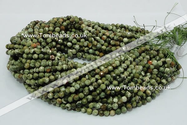 CRH55 15.5 inches 6mm faceted round rhyolite beads wholesale