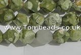 CRH554 15.5 inches 8mm faceted nuggets matte rhyolite gemstone beads