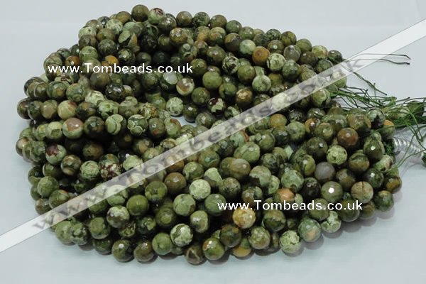 CRH57 15.5 inches 10mm faceted round rhyolite beads wholesale