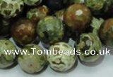 CRH59 15.5 inches 16mm faceted round rhyolite beads wholesale