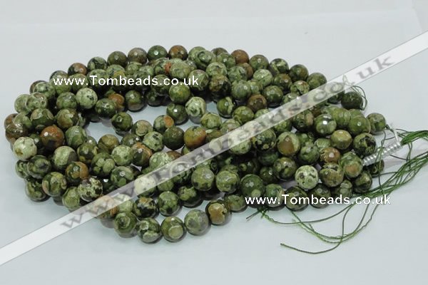 CRH59 15.5 inches 16mm faceted round rhyolite beads wholesale