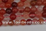 CRH600 15.5 inches 4mm round red rabbit hair quartz beads