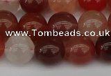 CRH603 15.5 inches 10mm round red rabbit hair quartz beads