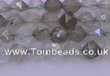 CRH611 15.5 inches 6mm faceted nuggets green rabbit hair beads