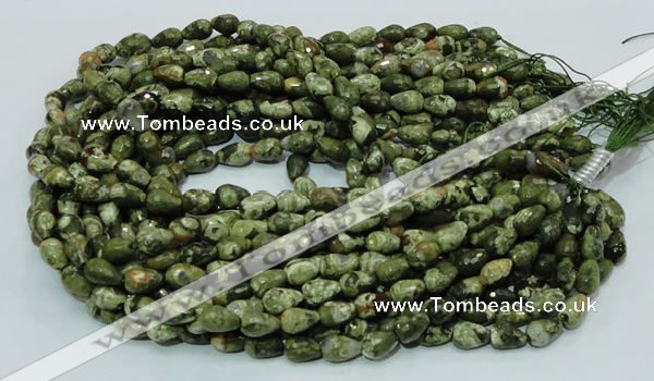 CRH63 15.5 inches 8*12mm faceted teardrop rhyolite beads wholesale