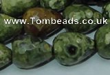 CRH65 15.5 inches 15*20mm faceted teardrop rhyolite beads wholesale