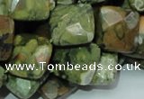 CRH74 15.5 inches 15*15mm faceted rhombic rhyolite beads wholesale