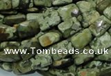 CRH78 15.5 inches 10*14mm faceted rectangle rhyolite beads wholesale