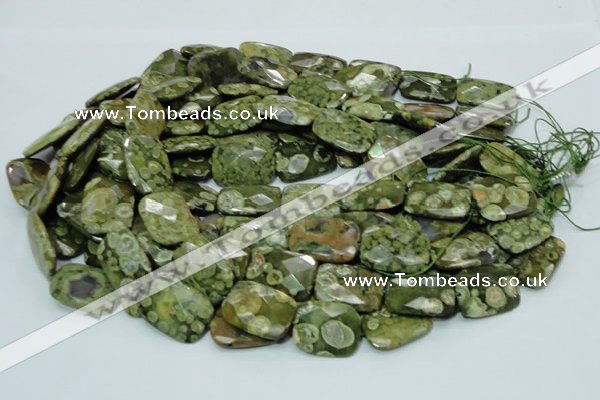 CRH81 15.5 inches 18*25mm faceted rectangle rhyolite beads wholesale